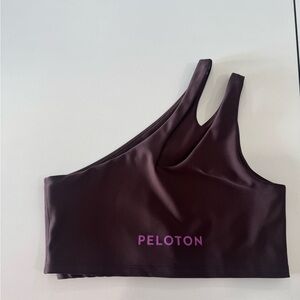 Peloton Asymmetrical Dark Brown Sports Bra | Medium Support | Sleek Activewear